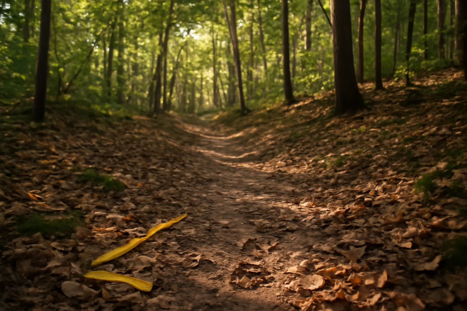 Sunlit mixed forest stand illustrating a landowner's forestry plan and timber inventory area